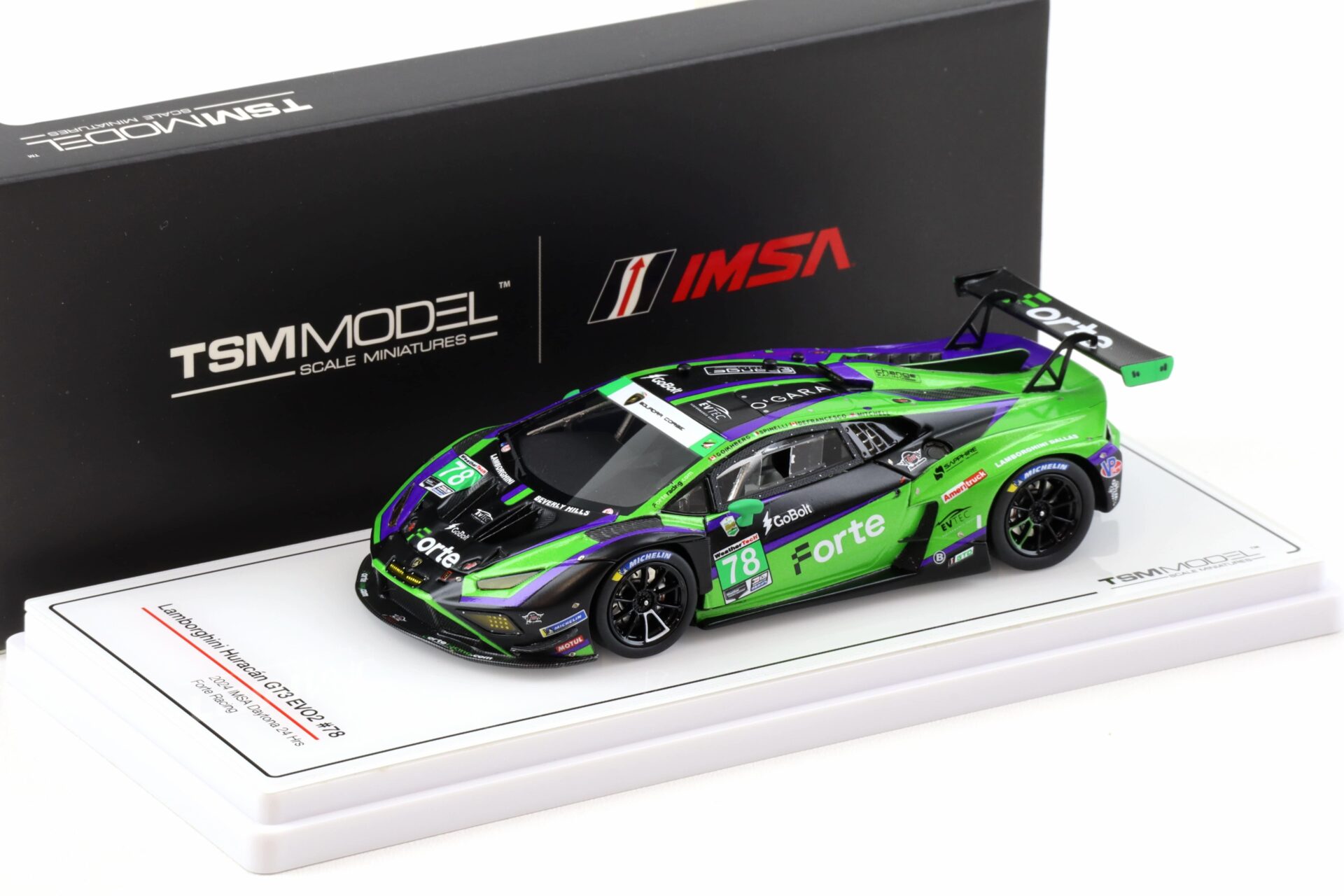 1:43 TSM Model Lamborghini Huracan GT3 EVO2 #78 IMSA Daytona 2024 Forte Racing TSM430807