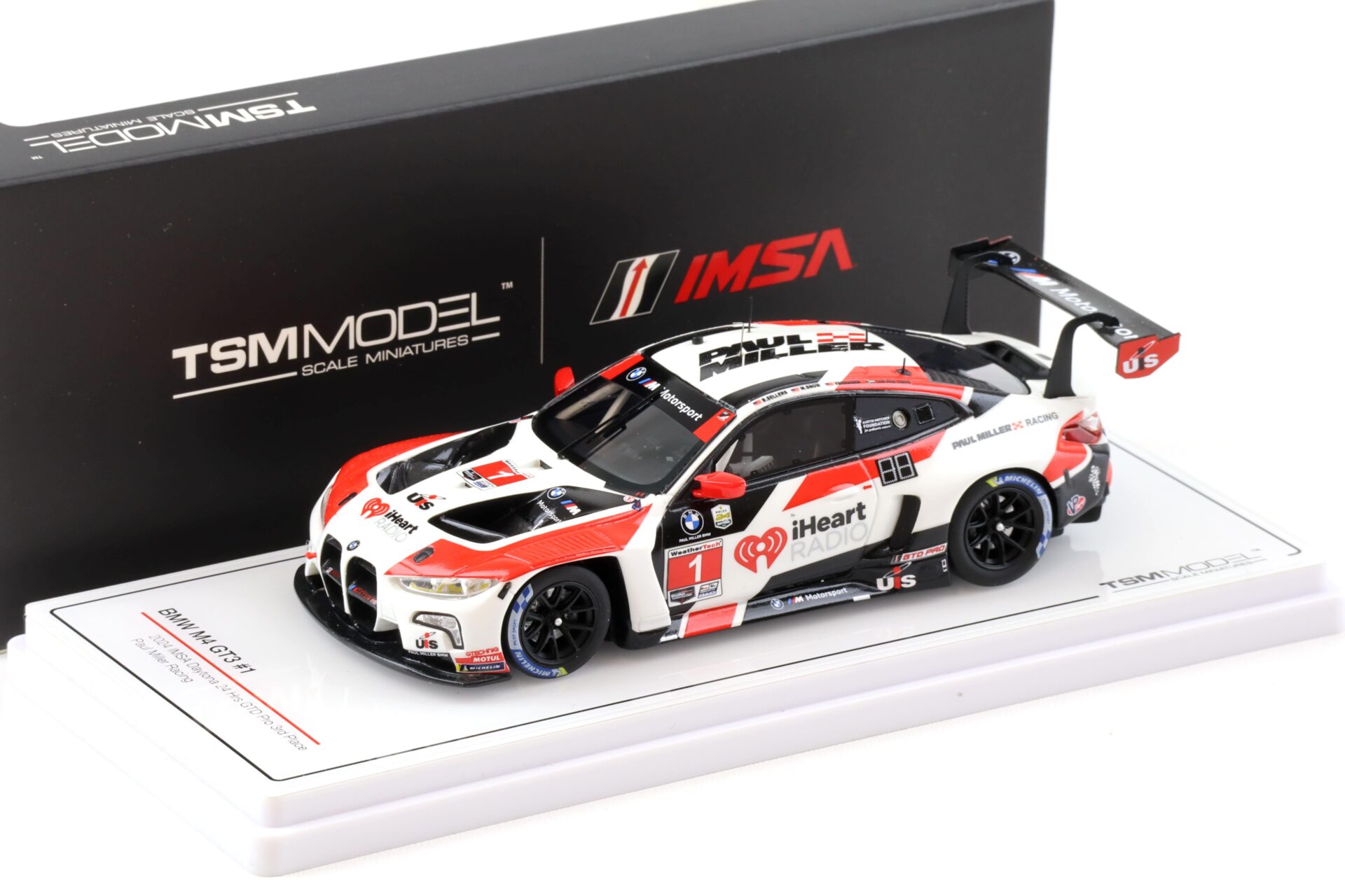 1:43 TSM Model BMW M4 GT3 #1 IMSA Daytona 24h GTD Pro 3rd Place Paul Miller Racing TSM430786