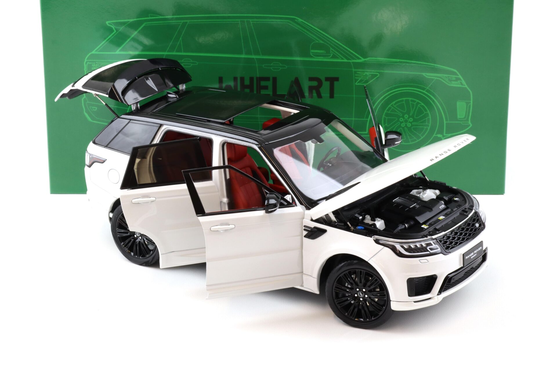 1:18 WHELART Range Rover Sport 2018 white / black wheels DIECAST