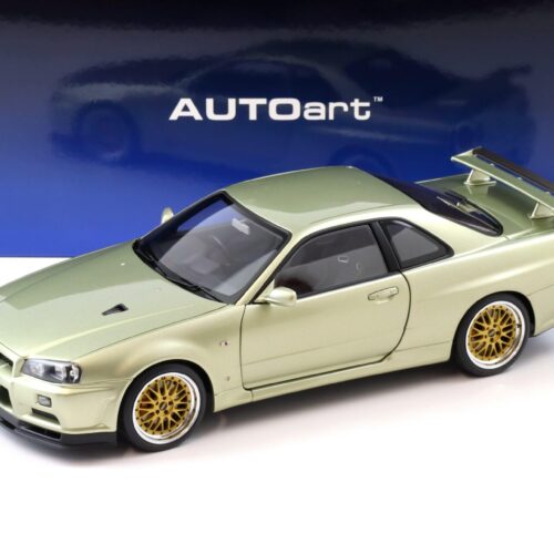 1:18 AUTOart Nissan Skyline GT-R (R34) V-SPEC II NUR BBS LM Wheel Millenium Jade 2001