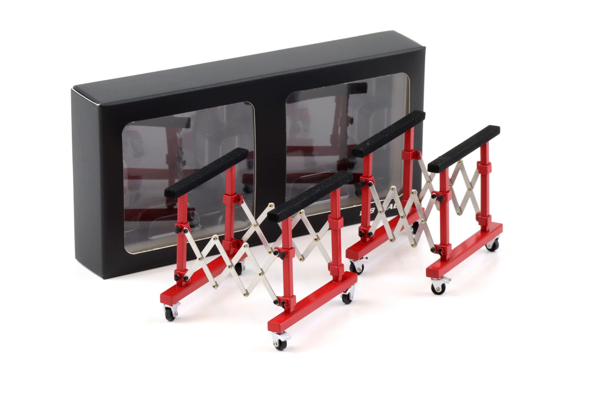 1:18 LCD Models Hood Holder Set 2 pcs. Semi Gloss red LCD-08-SGR