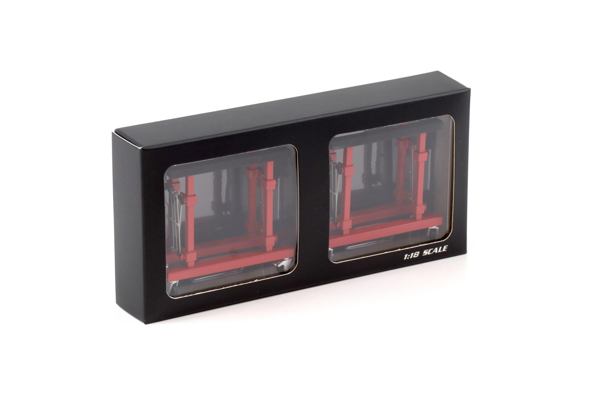 1:18 LCD Models Hood Holder Set 2 pcs. Semi Gloss red LCD-08-SGR