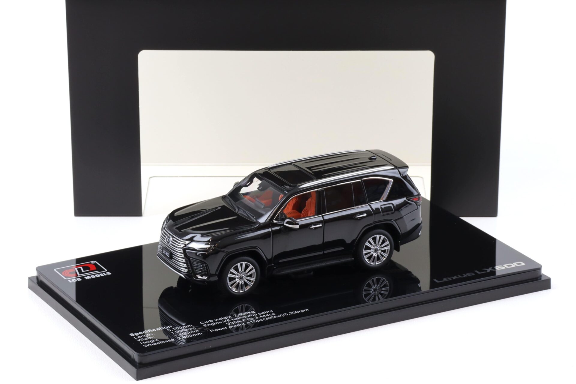 1:43 LCD Models Lexus LX600 SUV 2024 black LCD43013-BL