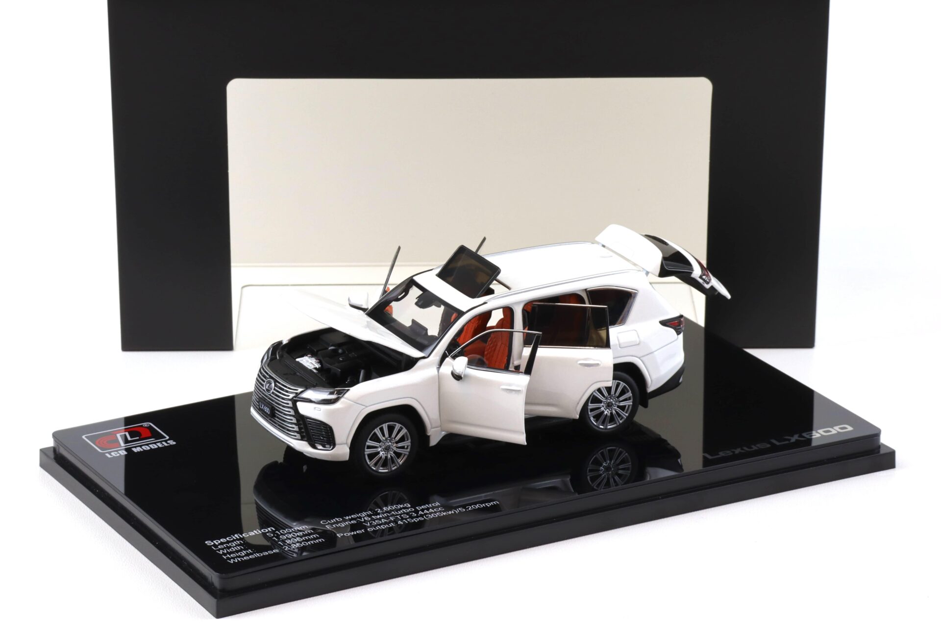 1:43 LCD Models Lexus LX600 SUV 2024 white metallic LCD43013-WH