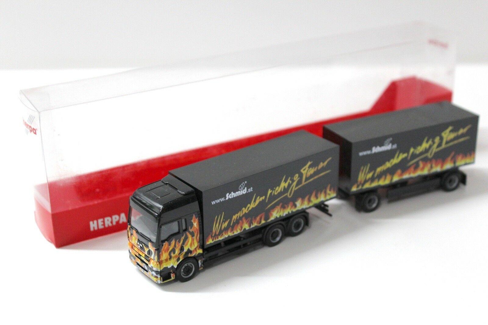 1:87 Herpa MAN TGA XXL HZ Koffer " SCHMID" flames