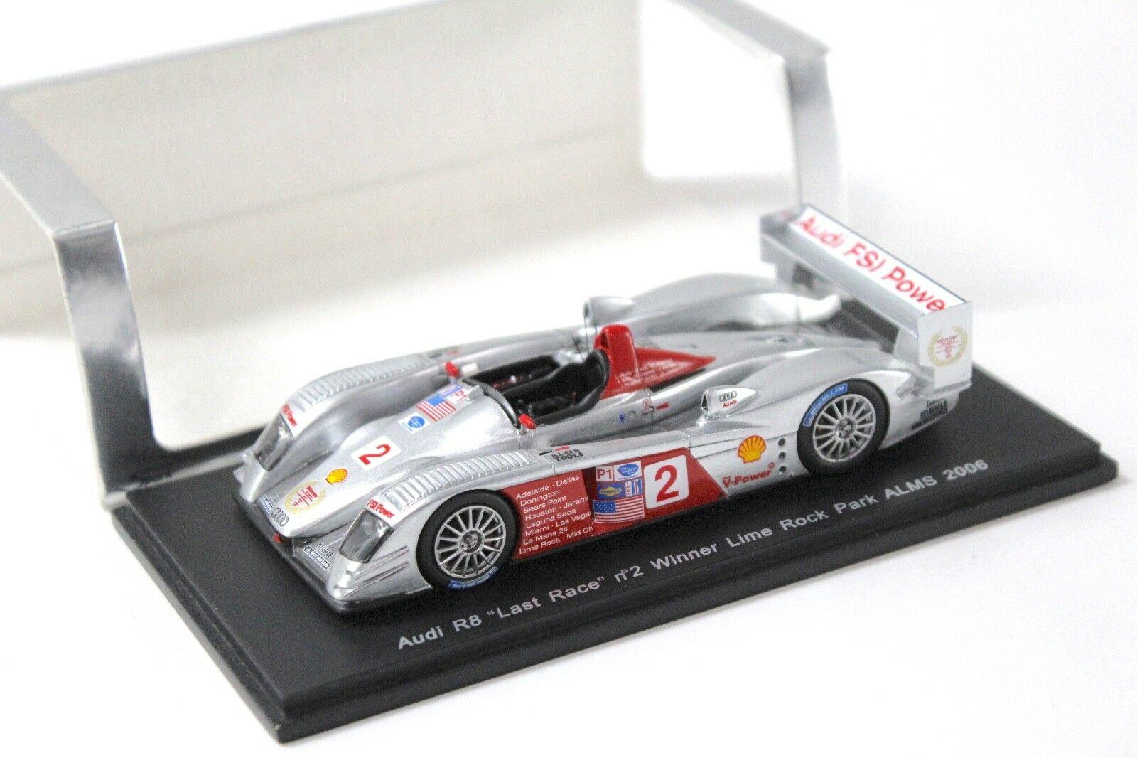 1:43 Spark Audi R8 "LAST RACE" #2 Winner Lime Rock #2 ALMS