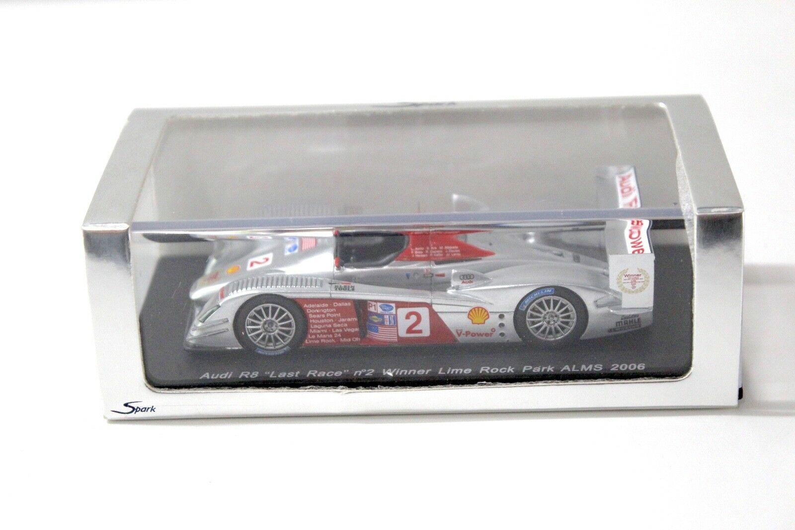 1:43 Spark Audi R8 "LAST RACE" #2 Winner Lime Rock #2 ALMS