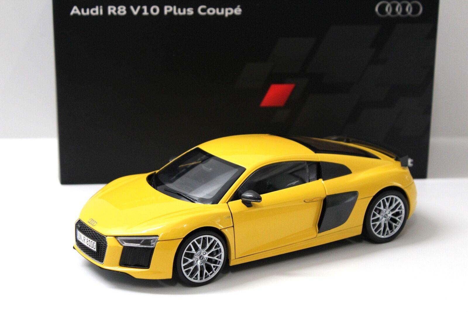 1:18 iScale Audi R8 V10 Plus Coupe yellow DEALER VERSION