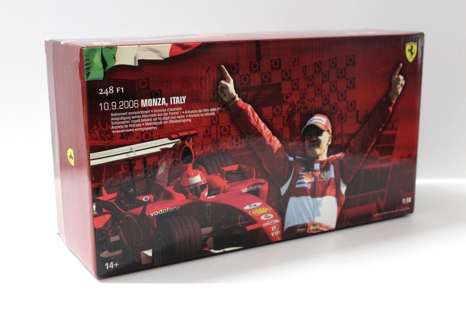 1:18 Hot Wheels Ferrari 248 F1 Monza * SCHUMACHER PRIVATE COLLECTION*