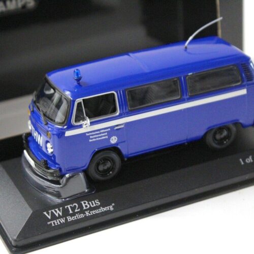 1:43 Minichamps VW T2 Bus THW Berlin-Kreuzberg blue