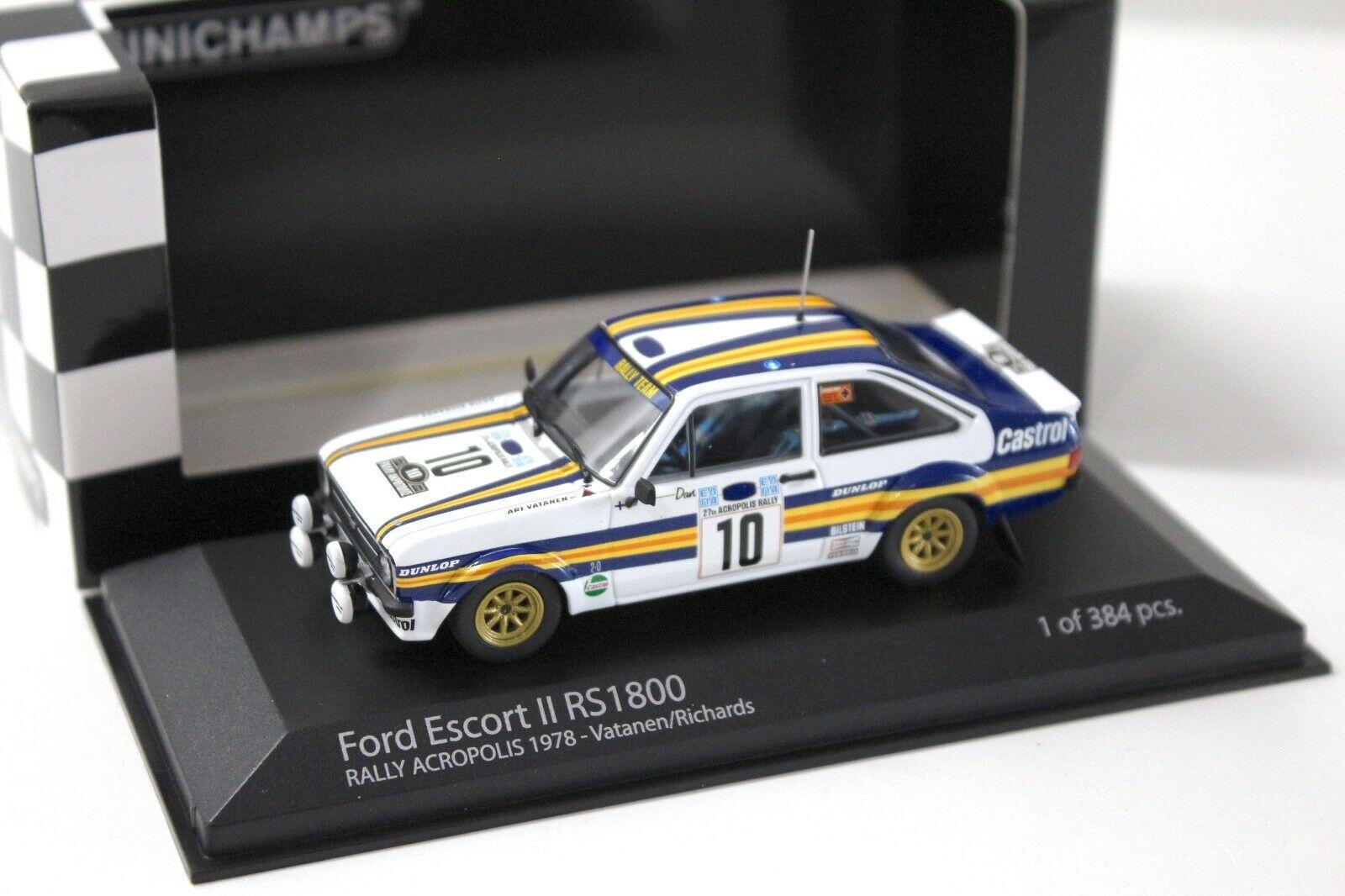 1:43 Minichamps Ford Escort II RS1800 Rally Acropolis #10 Vatanen