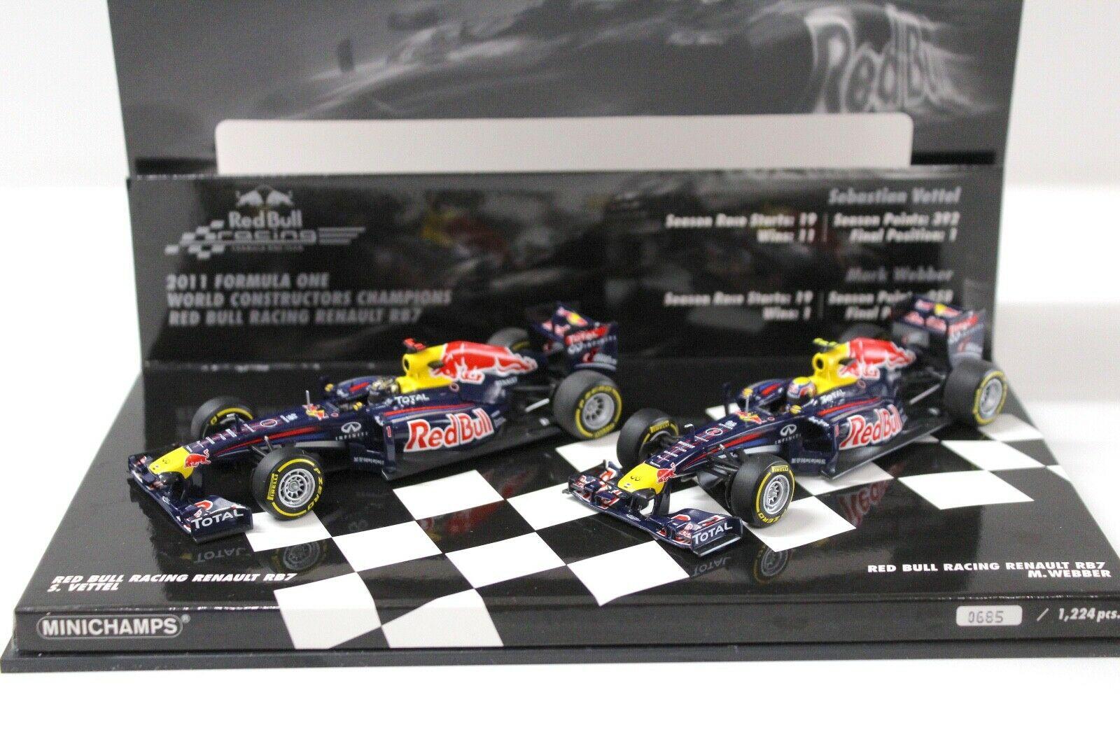 1:43 Minichamps F1 SET Red Bull Racing Renault RB7 Webber /Vettel