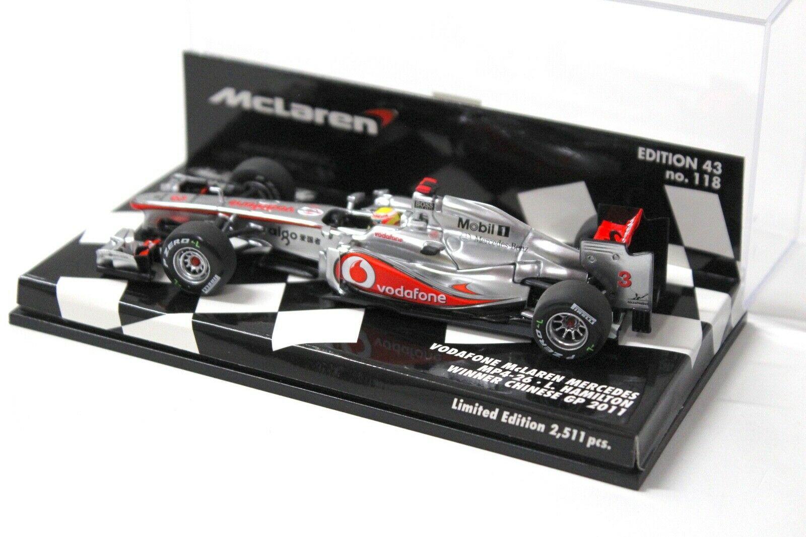 1:43 Minichamps McLaren Mercedes MP4-26 Hamilton Chinese GP