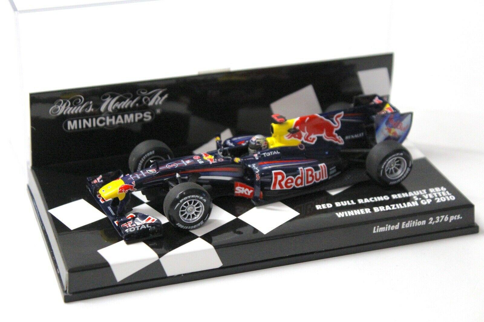 1:43 Minichamps Red Bull Racing Renault RB6 Brazilian GP Vettel 2010
