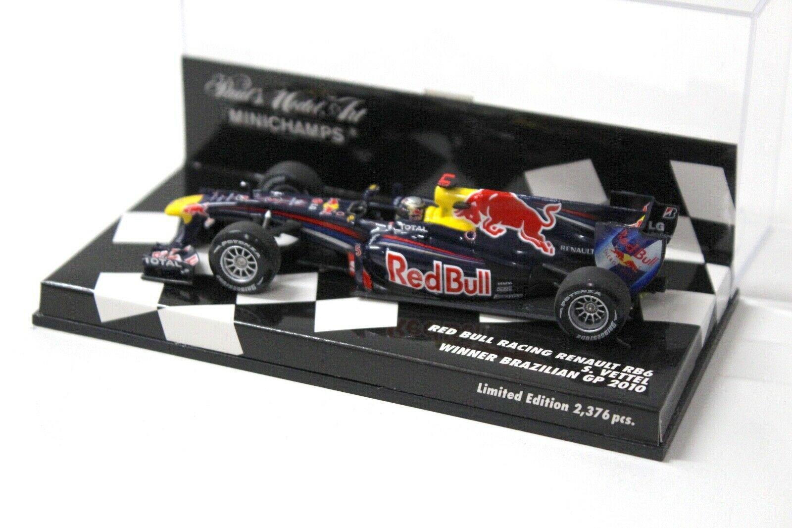 1:43 Minichamps Red Bull Racing Renault RB6 Brazilian GP Vettel 2010