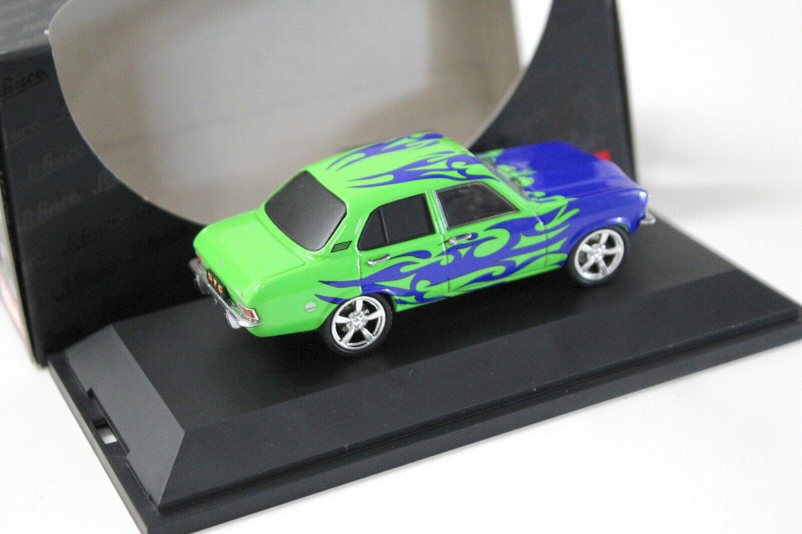 1:43 Schuco Opel Ascona A Tuning Car Flames blue/green