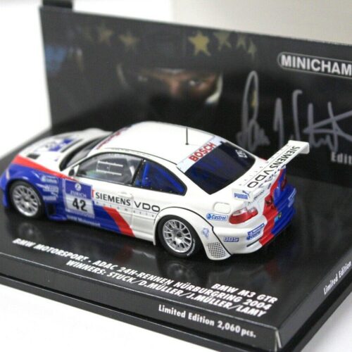 1:43 Minichamps BMW M3 GTR 24h Nürburgring Winner #42 Stuck/ Müller/ Lamy