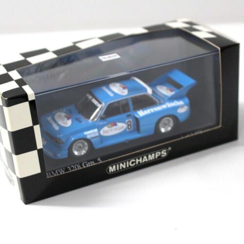 1:43 Minichamps BMW 320i Grp.5 DRM 1977 Fruit of Loom #8 blue