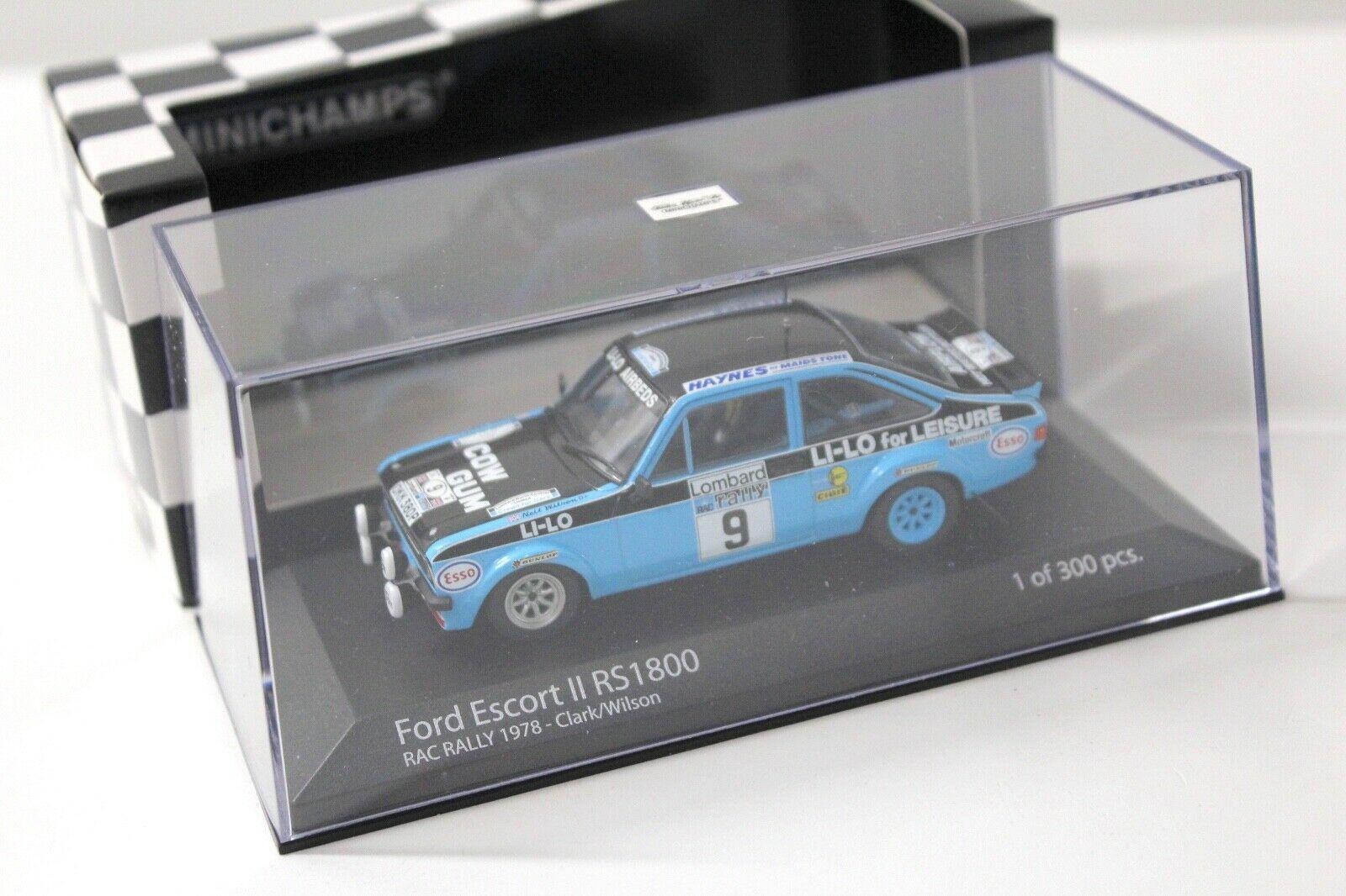 1:43 Minichamps Ford Escort II RS1800 Lombard RAC Rally #9 Clark/Wilson