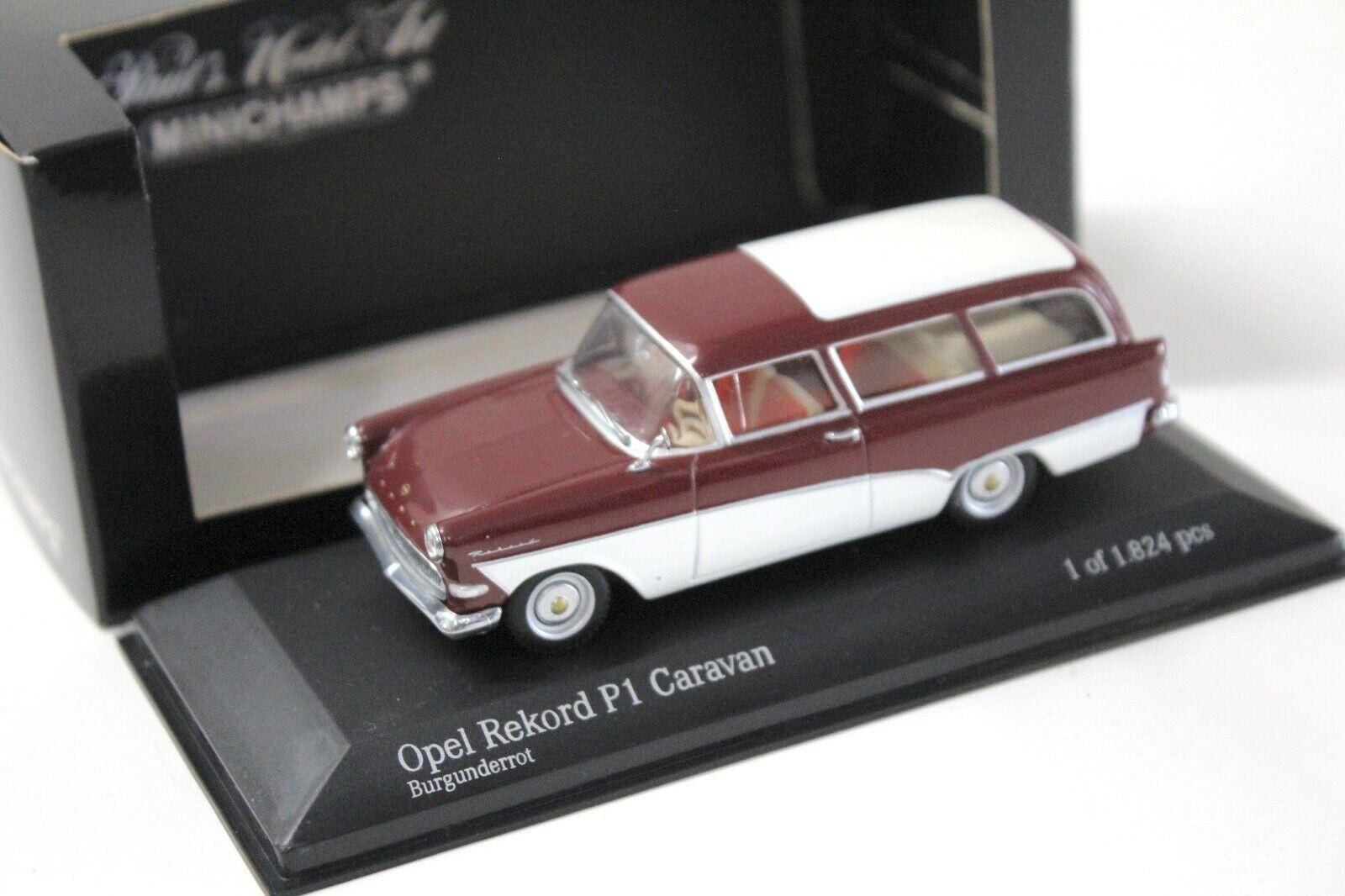 1:43 Minichamps Opel Rekord P1 Caravan Burgunder red