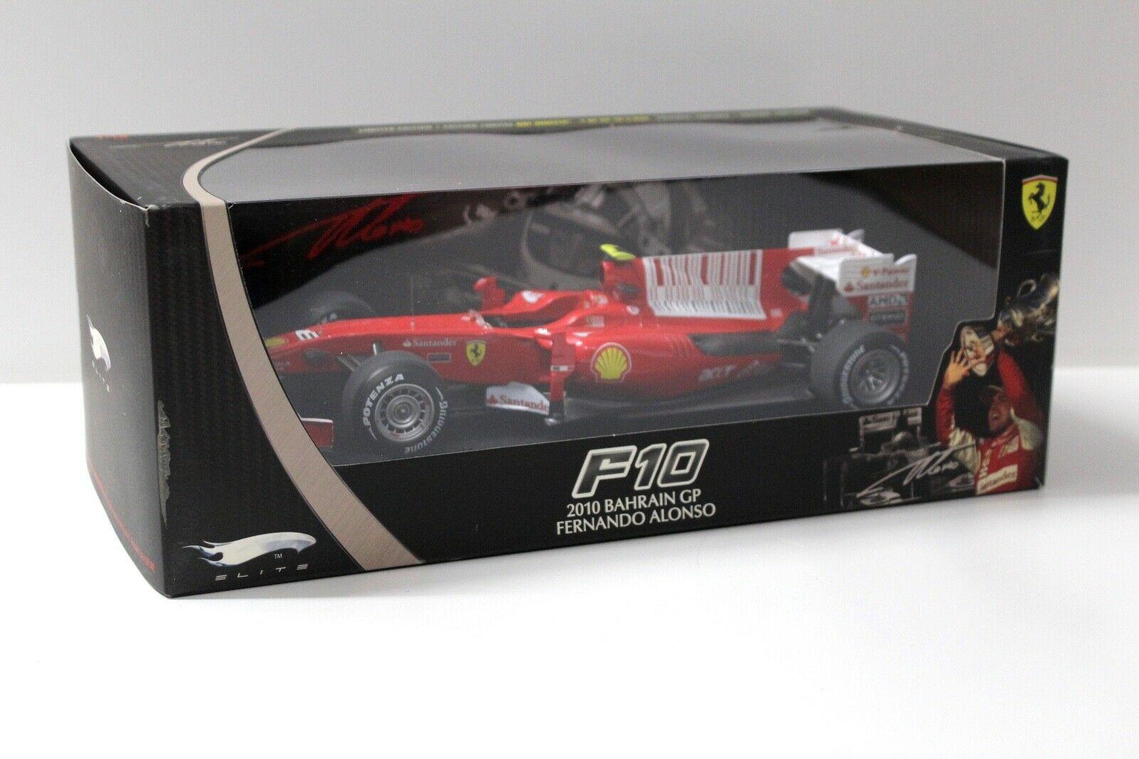 1:18 Hot Wheels Elite Ferrari F1 2010 Fernando Alonso Bahrain GP red