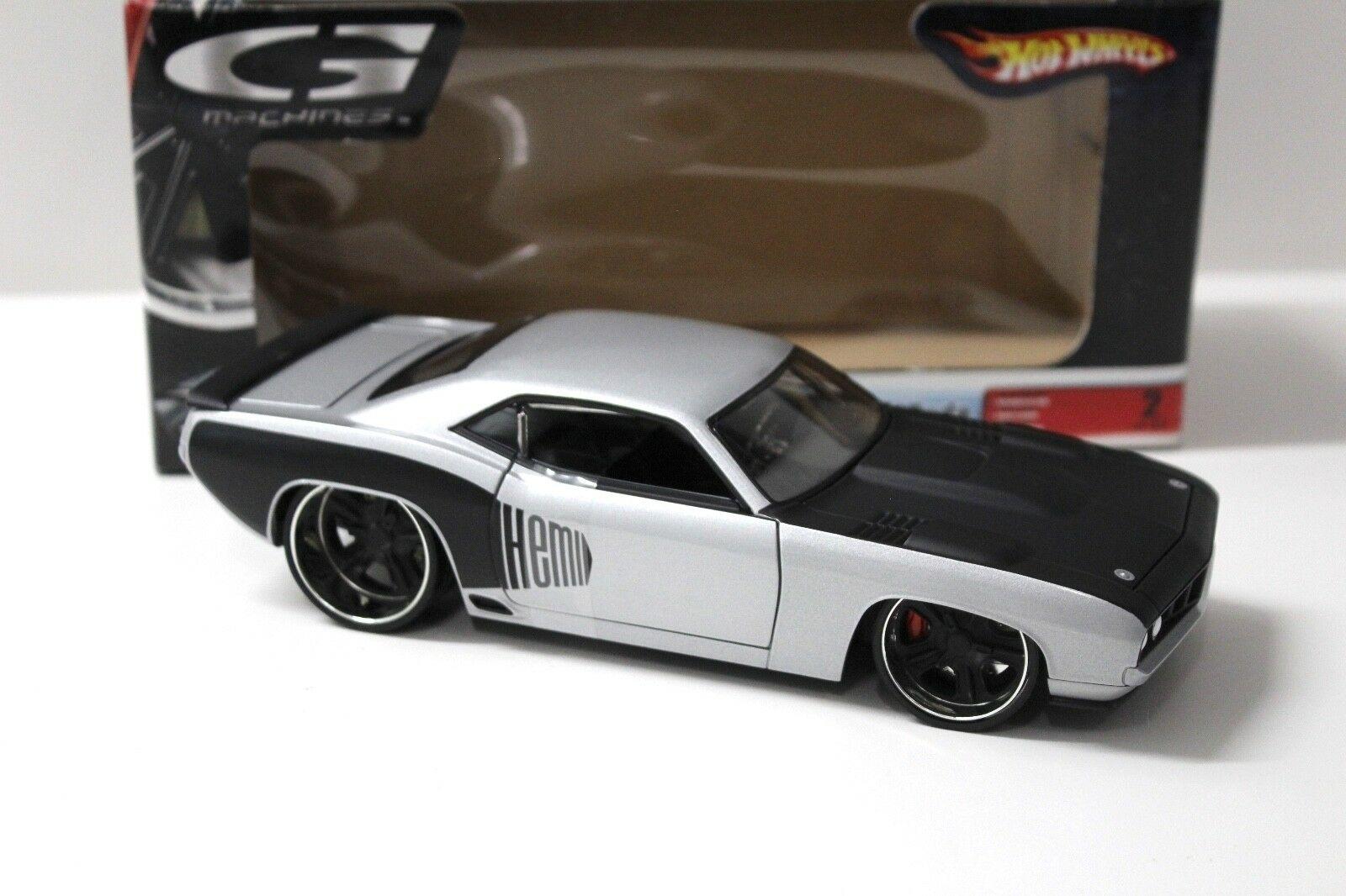1:24 Hot Wheels Plymouth Cuda G-Force 1971 silver