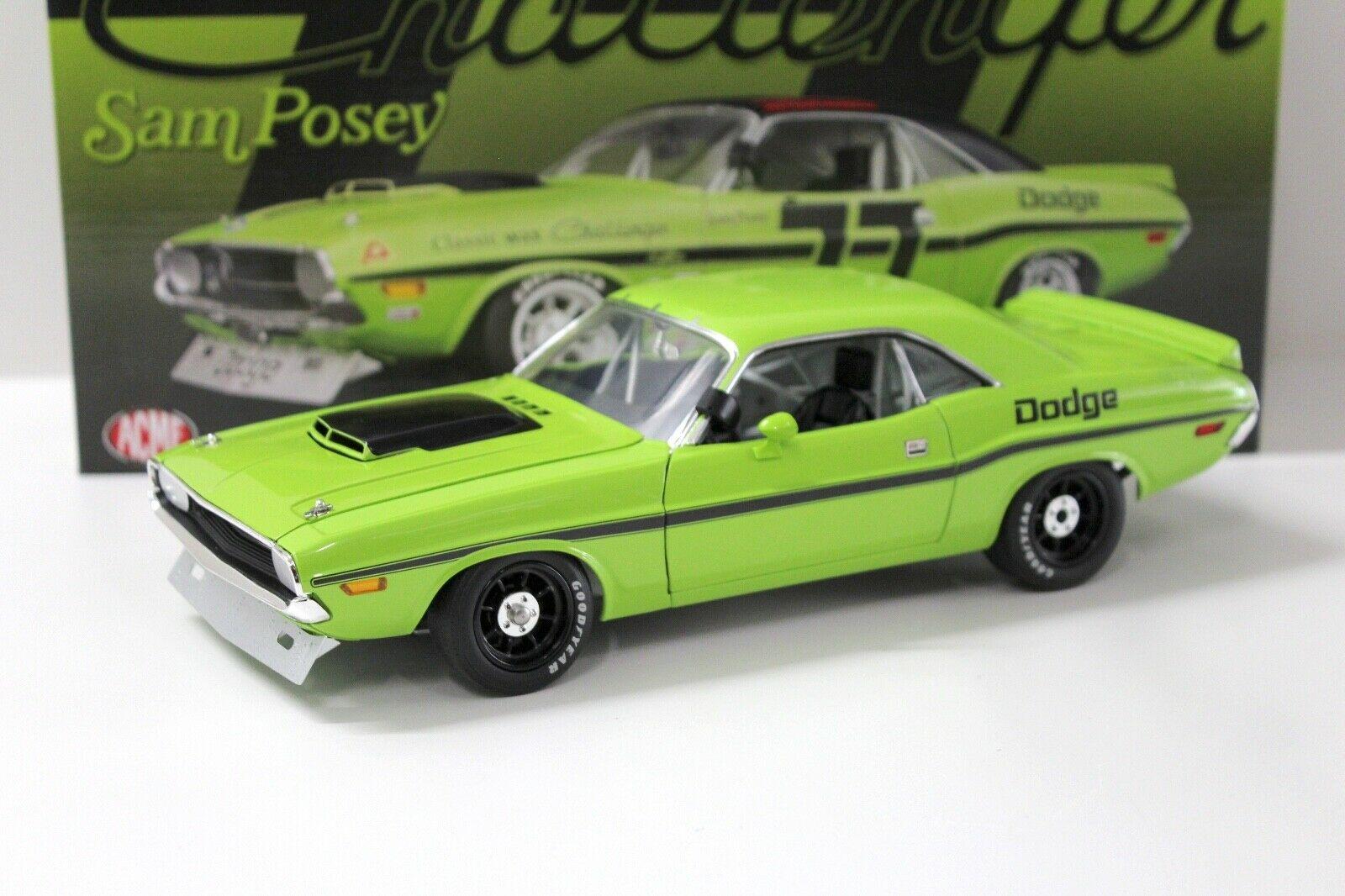 1:18 ACME 1970 Dodge Challenger Trans Am Sam Posey green