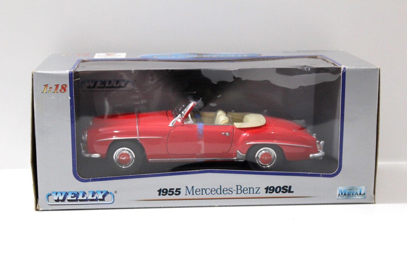 1:18 Welly Mercedes 190SL Cabrio 1955 red