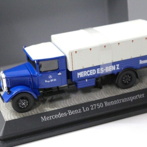 1:43 Premium ClassiXXs Mercedes LO2750 Renntransporter blue DEALER VERSION