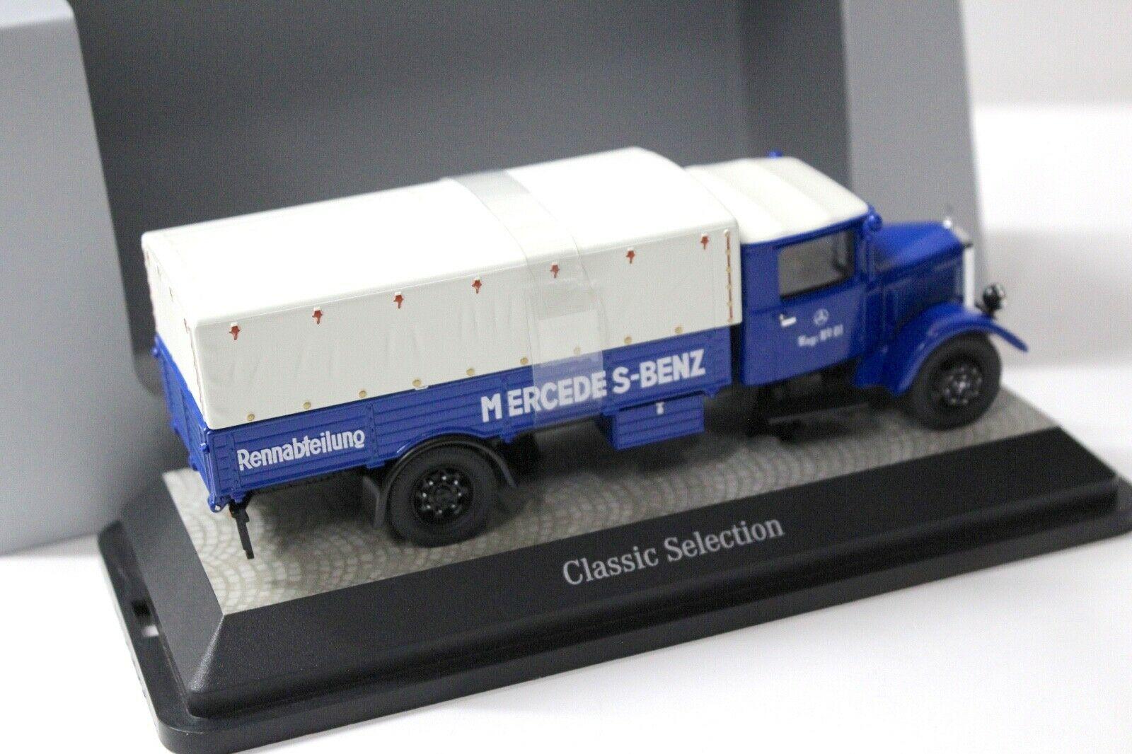 1:43 Premium ClassiXXs Mercedes LO2750 Renntransporter blue DEALER VERSION