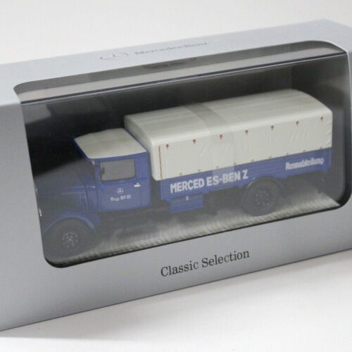 1:43 Premium ClassiXXs Mercedes LO2750 Renntransporter blue DEALER VERSION
