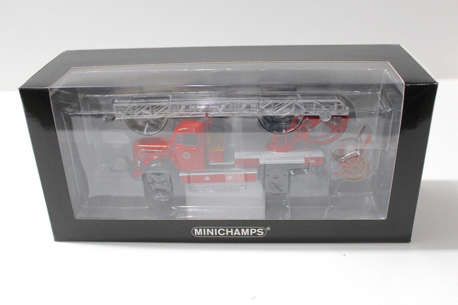 1:43 Minichamps Mercedes L3500 DL17 Feuerwehr Bensheim red/ black