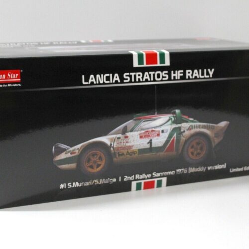 1:18 SunStar 1976 Lancia Stratos HF Rally Sanremo Muddy Version