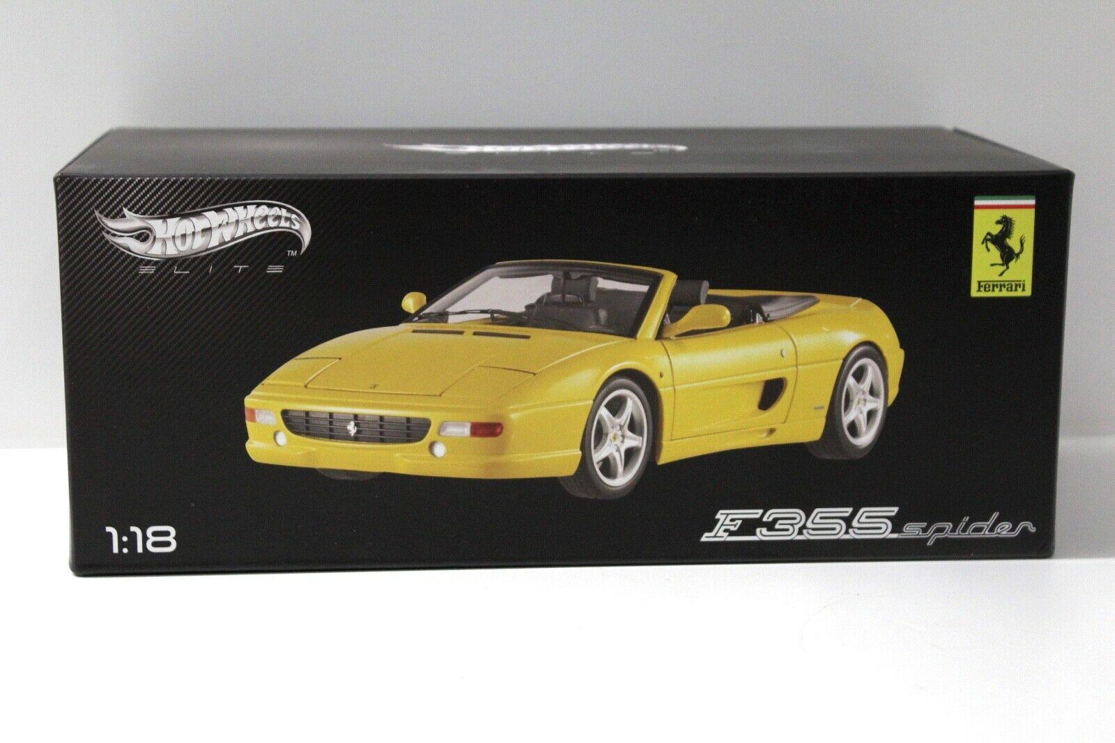 1:18 Hot Wheels Elite Ferrari F355 Spider yellow