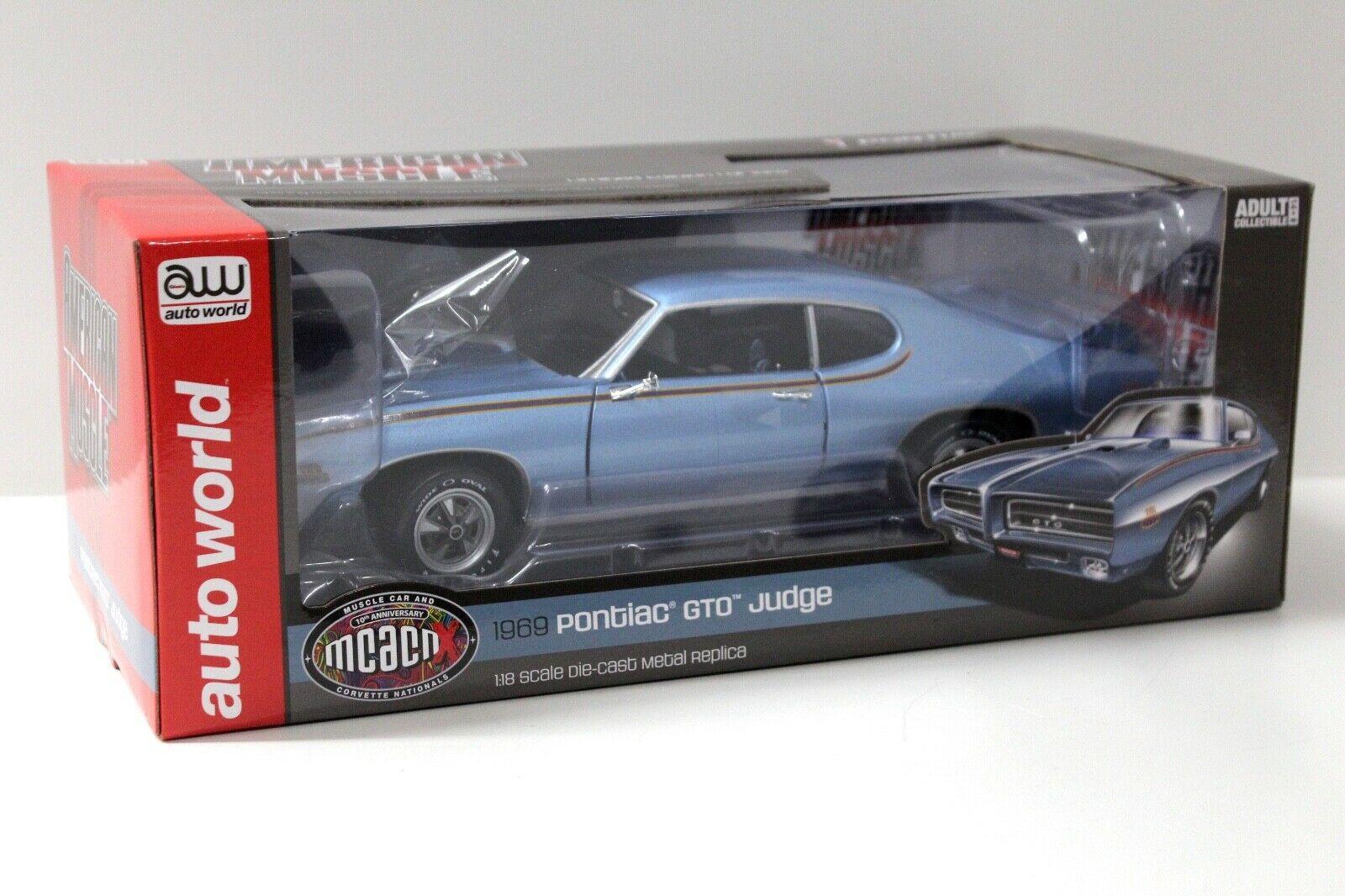 1:18 Auto World Pontiac GTO JUDGE 1969 blue MCACN