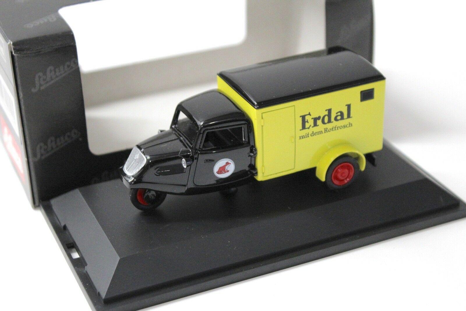 1:43 Schuco Tempo Dreirad Kastenwagen ERDAL black/ yellow