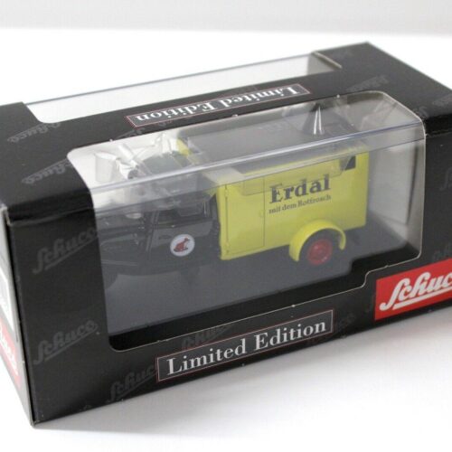 1:43 Schuco Tempo Dreirad Kastenwagen ERDAL black/ yellow