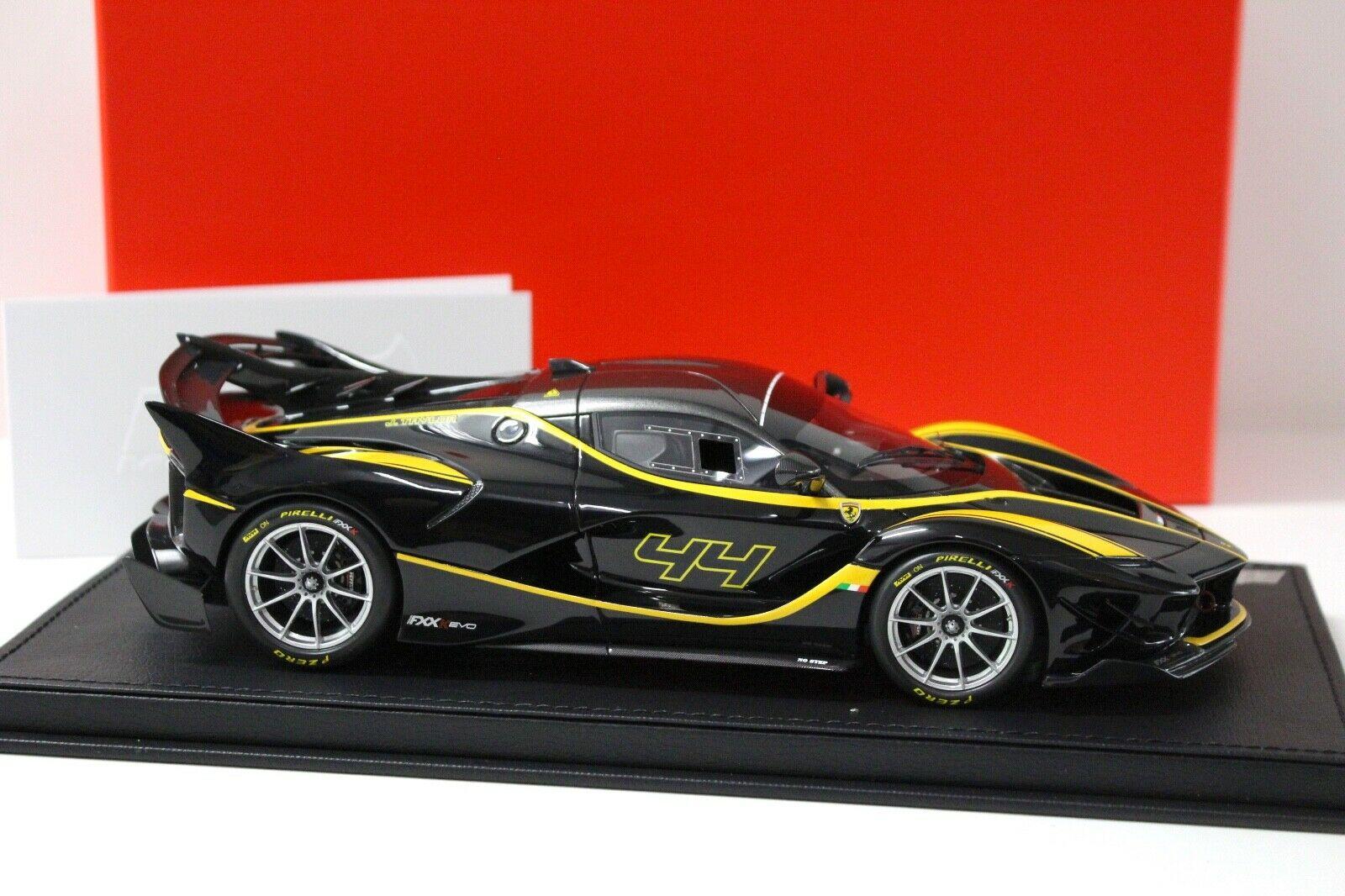 1:18 BBR Ferrari FXXK Evo Nero Stellato Car No. #44 black/ yellow