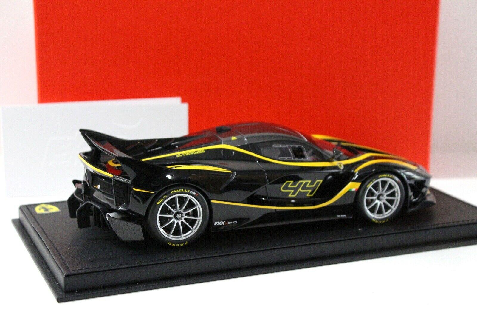 1:18 BBR Ferrari FXXK Evo Nero Stellato Car No. #44 black/ yellow