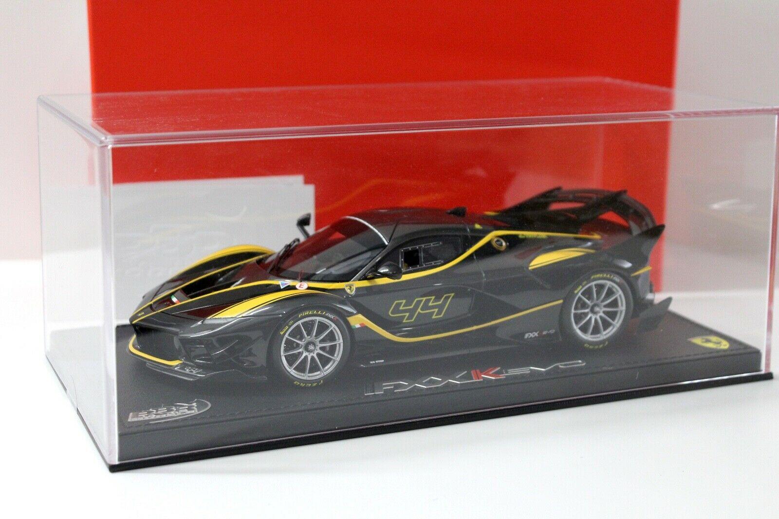 1:18 BBR Ferrari FXXK Evo Nero Stellato Car No. #44 black/ yellow