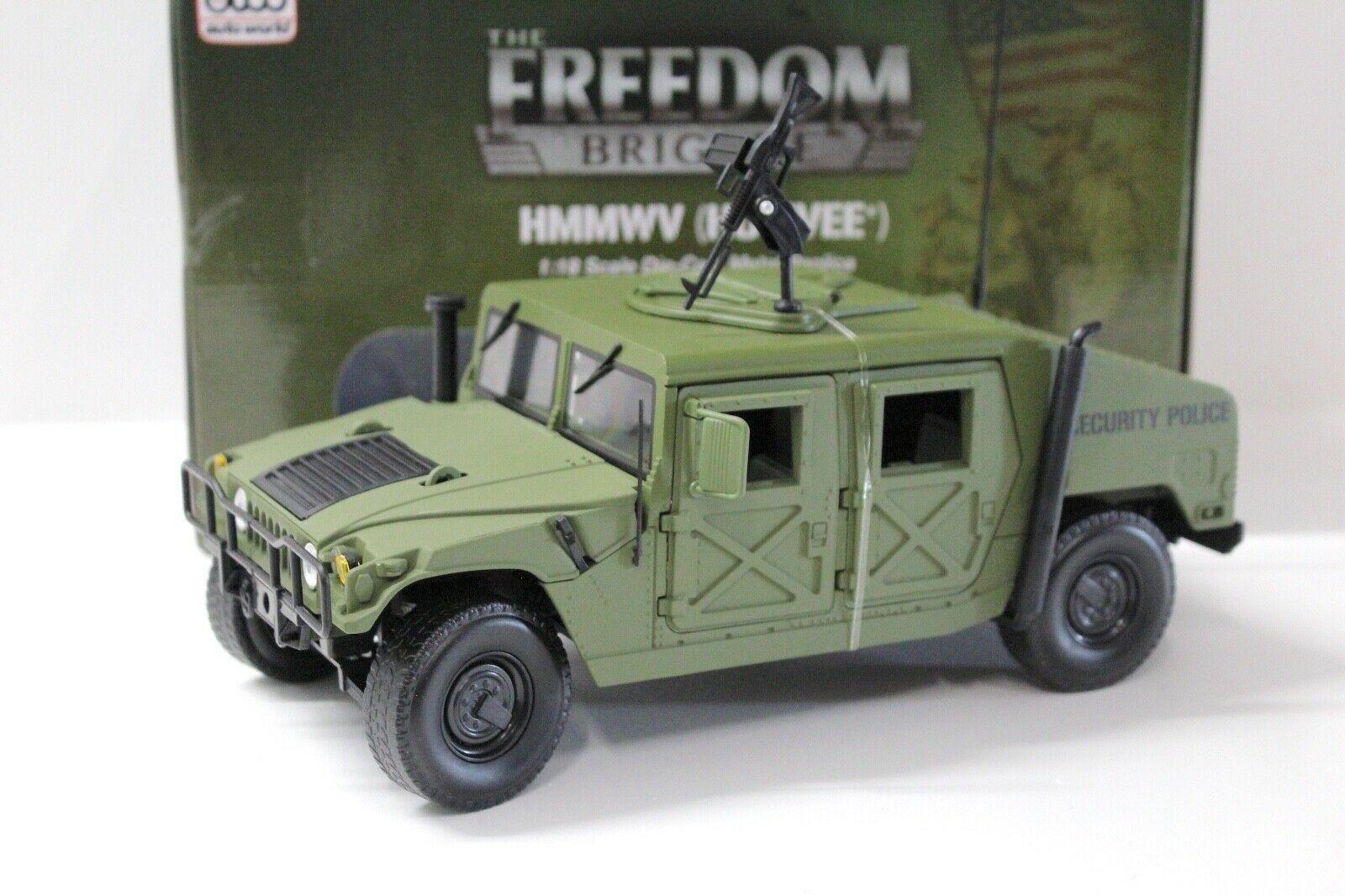 1:18 Auto World Hummer Humvee Security Police green