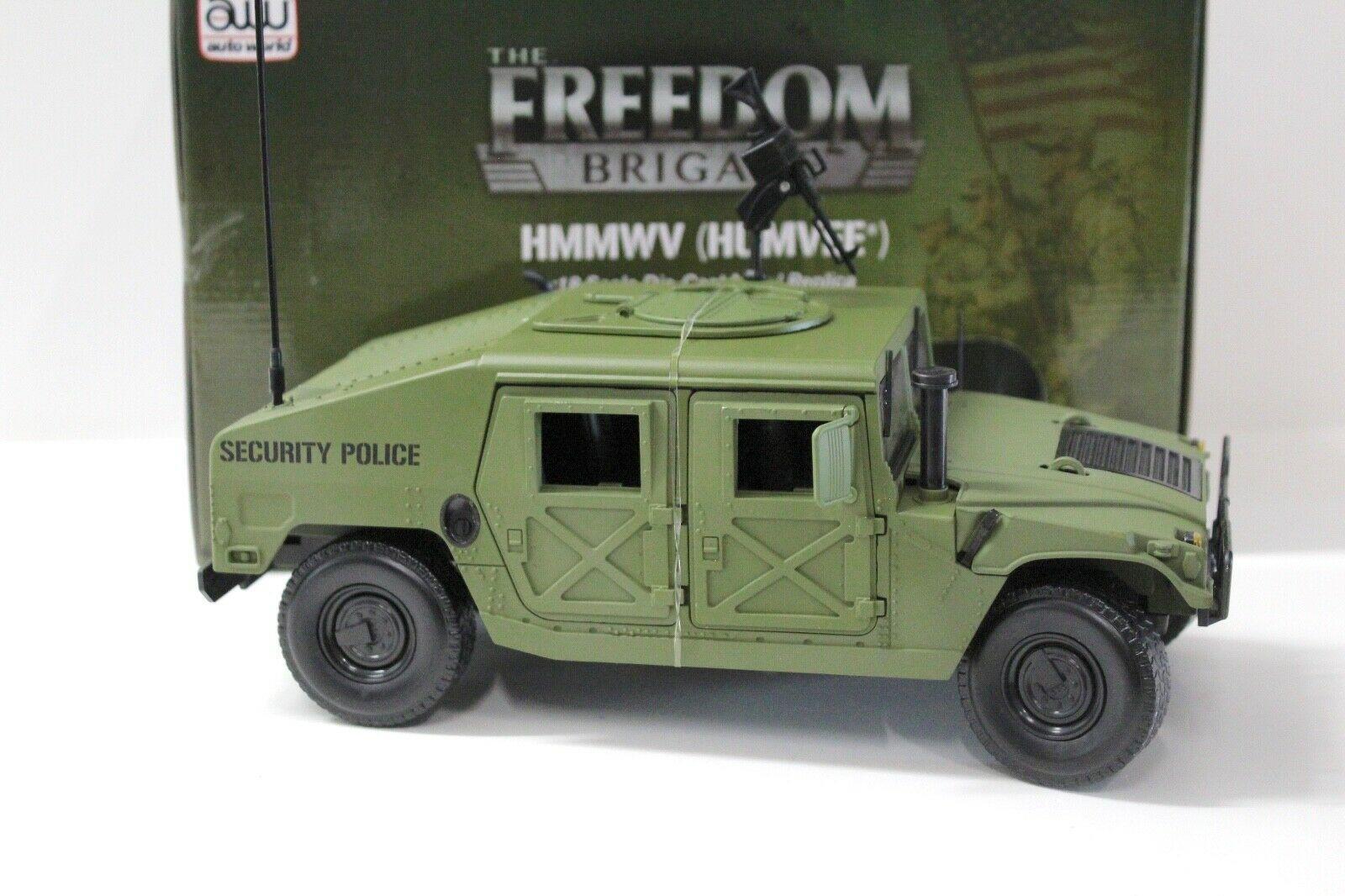 1:18 Auto World Hummer Humvee Security Police green