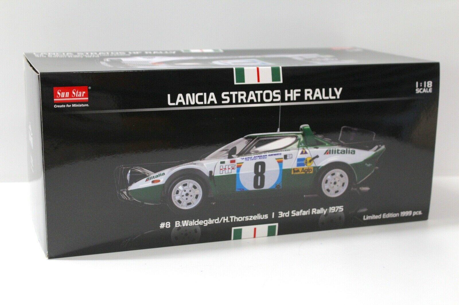 1:18 SunStar 1975 Lancia Stratos HF Rally 3rd Safari #8