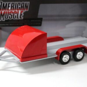 1:18 Auto World Trailer Open Car Hauler Anhänger red