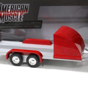 1:18 Auto World Trailer Open Car Hauler Anhänger red