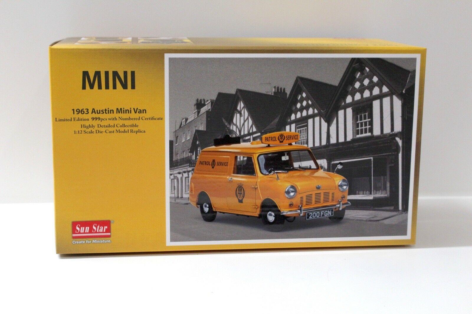 1:12 SunStar Austin Mini Van *PATROL SERVICE* 1963 yellow