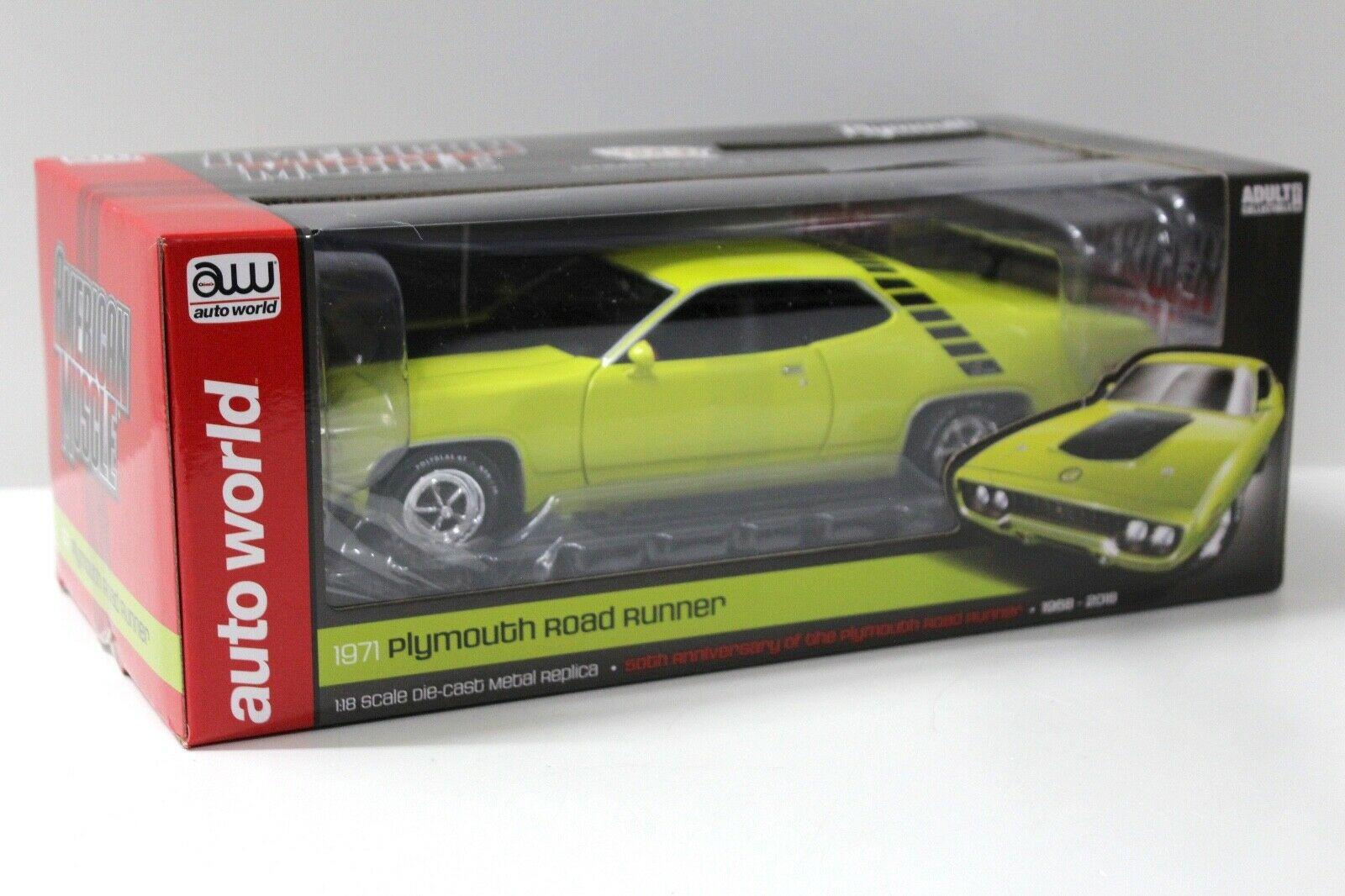 1:18 Auto World Plymouth Road Runner 1971 yellow