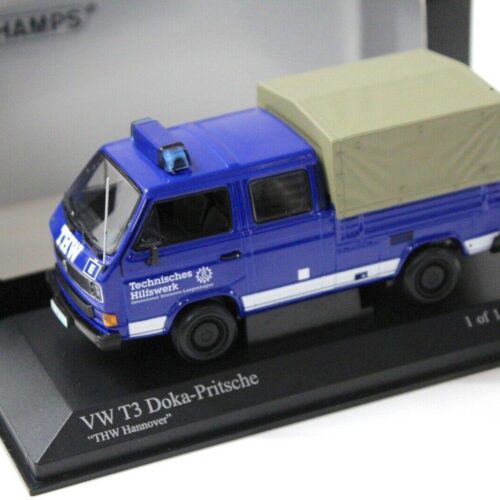 1:43 Minichamps VW T3 Doka-Pritsche THW Hannover blue