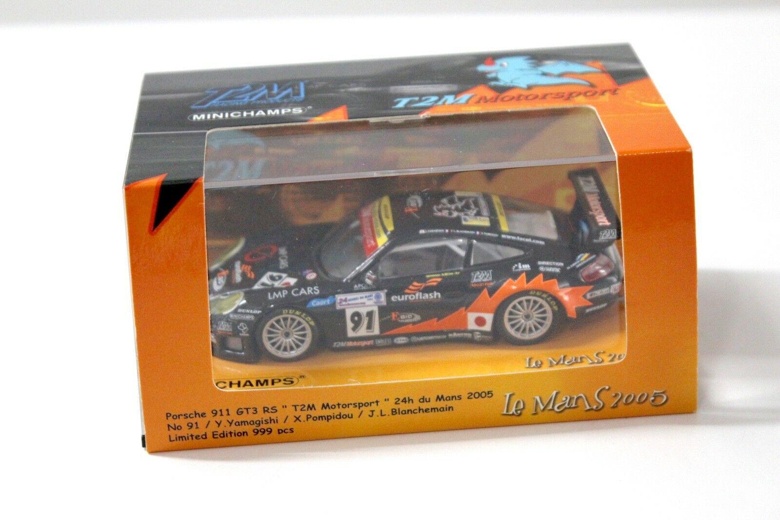 1:43 Minichamps Porsche 911 GT3 RS T2M #91 24h 2005 black
