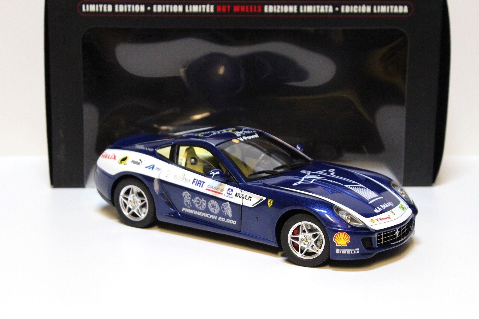 1:18 Hot Wheels Elite Ferrari 599 GTB FIORANO Panamericana blue/white